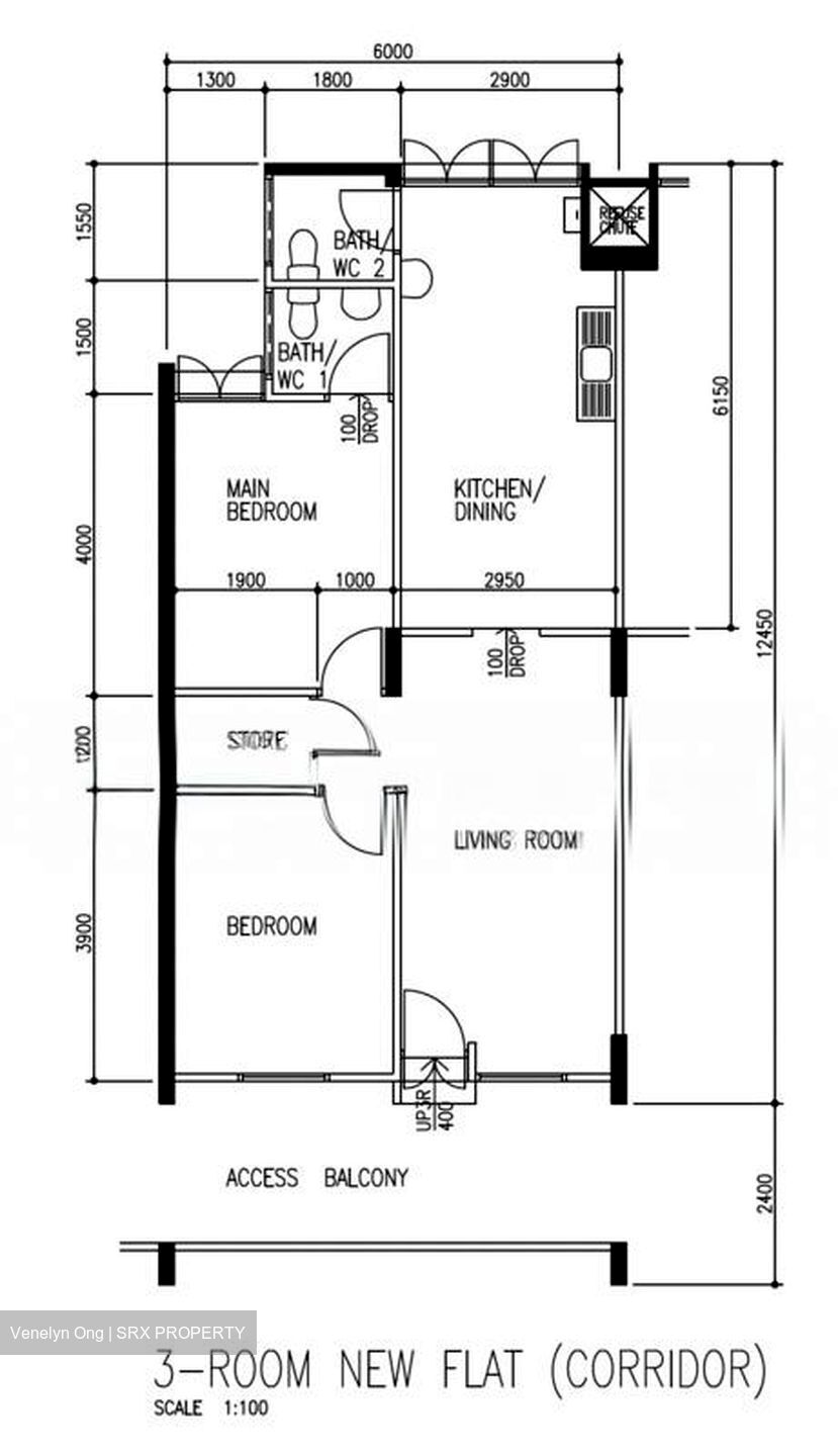 Blk 703 Hougang Avenue 2 (Hougang), HDB 3 Rooms #543810631
